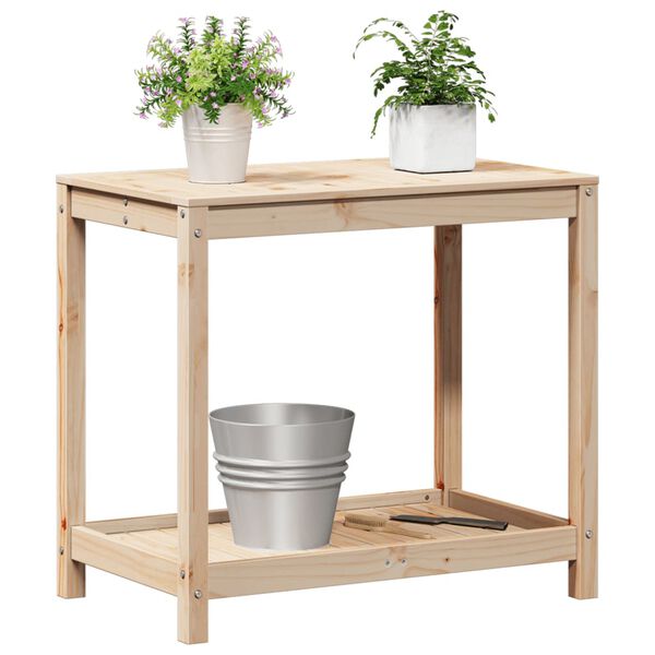 vidaXL Table de rempotage avec &eacute;tag&egrave;re 82,5x50x75cm bois massif de pin