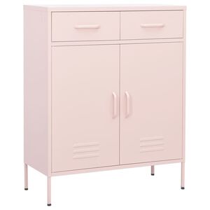 vidaXL Armoire de rangement Rose 80x35x101,5 cm Acier