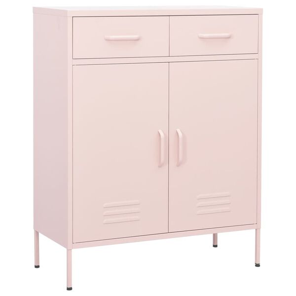 vidaXL Armoire de rangement Rose 80x35x101,5 cm Acier