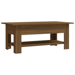 vidaXL Table basse ch&ecirc;ne marron 102x55x42 cm bois d'ing&eacute;nierie