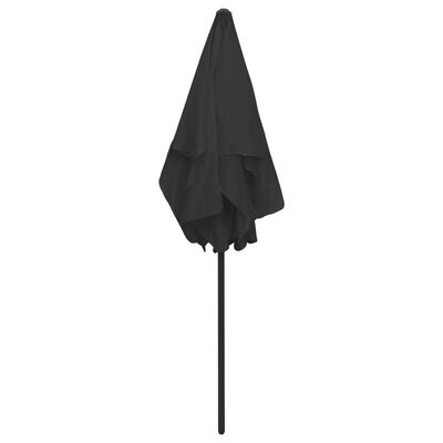 vidaXL Parasol de plage noir 180x120 cm