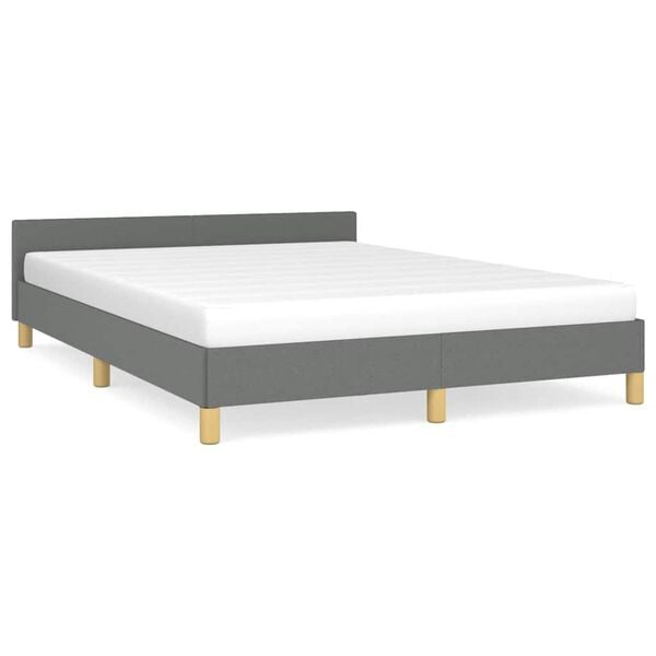 vidaXL Cadre de lit sans matelas gris foncé tissu