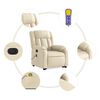vidaXL Fauteuil inclinable de massage &eacute;lectrique cr&egrave;me tissu