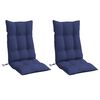 vidaXL Coussins de chaise &agrave; dossier haut lot de 2 bleu marine