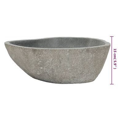 vidaXL Lavabo en pierre de rivière Ovale (37-46)x(29-36) cm