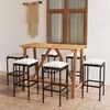 vidaXL Ensemble de bar de jardin avec coussins 7 pcs Noir