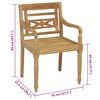 vidaXL Chaises Batavia avec coussins lot de 4 Bois de teck solide