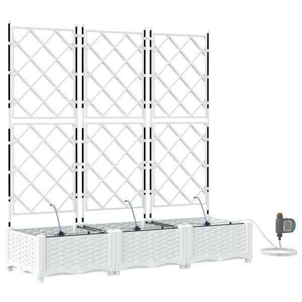 vidaXL Cache-pot de jardin 3 pcs Blanc Acier