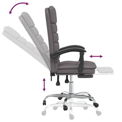 vidaXL Fauteuil de massage inclinable de bureau gris similicuir