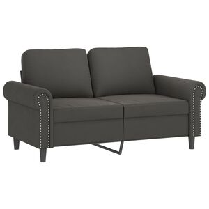 vidaXL Canap&eacute; &agrave; 2 places Gris fonc&eacute; 120 cm Velours