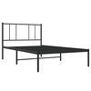 vidaXL Cadre de lit m&eacute;tal sans matelas avec t&ecirc;te de lit noir 100x190cm