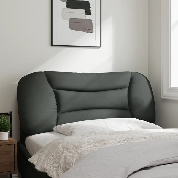 vidaXL Coussin de tête de lit Hvar gris foncé 100 cm tissu