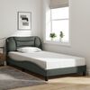 vidaXL Cadre de lit sans matelas Hvar gris foncé 100x203 cm tissu