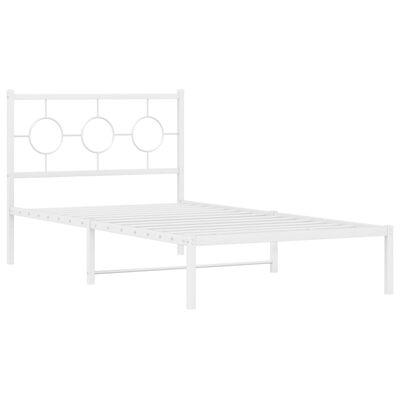 vidaXL Cadre de lit métal sans matelas et tête de lit blanc 100x200 cm