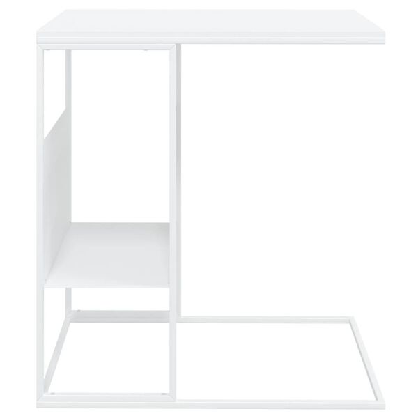 vidaXL Table d'appoint Blanc 55x36x59,5 cm Bois d'ingénierie