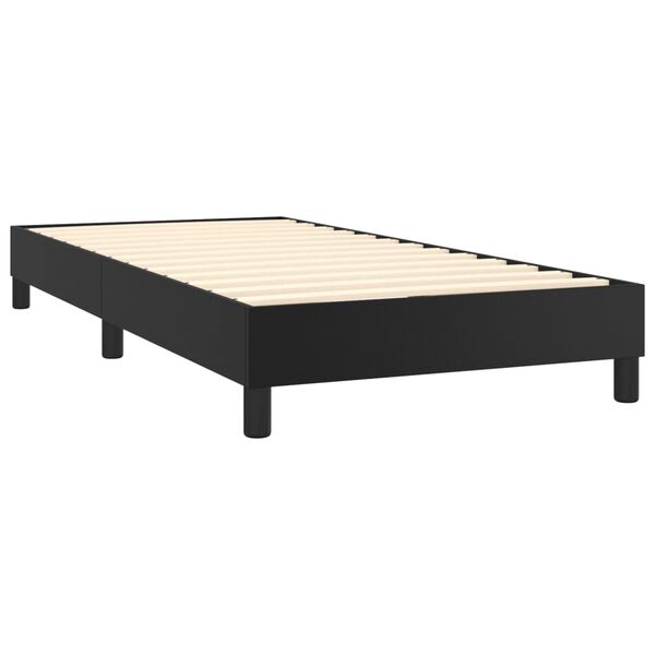 vidaXL Sommier à lattes de lit et matelas noir 100x203cm XL similicuir