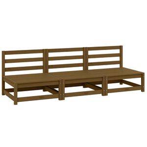 vidaXL Canap&eacute;s centraux de jardin 3 pcs marron miel bois de pin massif