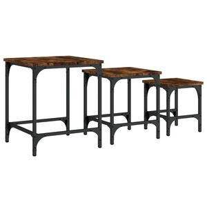 vidaXL Tables basses gigognes 3 pcs chêne fumé bois d'ingénierie