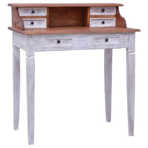 vidaXL Bureau d'écriture et tiroirs 90x50x101 cm bois massif d'acajou