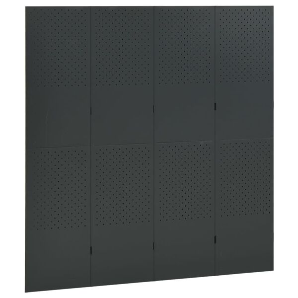 vidaXL Cloisons de s&eacute;paration 4 panneaux 2 pcs Anthracite 160x180 cm