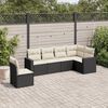 vidaXL Salon de jardin 6 pcs avec coussins noir r&eacute;sine tress&eacute;e