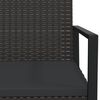 vidaXL Fauteuil de jardin avec coussin Noir R&eacute;sine tress&eacute;e