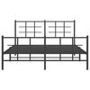 vidaXL Cadre de lit m&eacute;tal sans matelas avec pied de lit noir 150x200cm