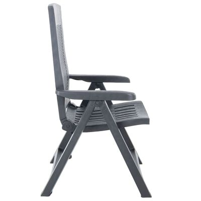 vidaXL Chaises inclinables de jardin lot de 2 Plastique Anthracite