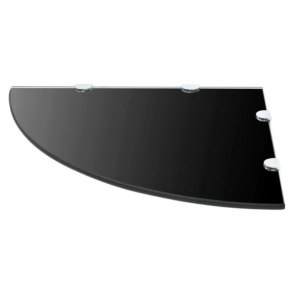 vidaXL Étagère de coin avec supports chromés Verre Noir 45 x 45 cm