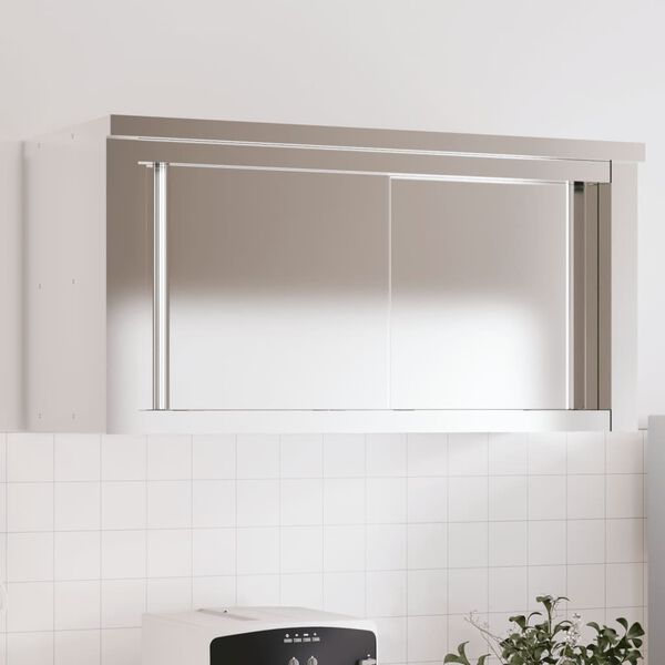 vidaXL Armoire murale de cuisine avec portes coulissantes inox