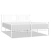 vidaXL Cadre de lit m&eacute;tal sans matelas et pied de lit blanc 193x203 cm