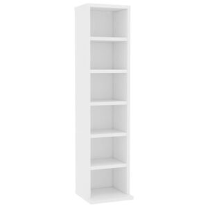 vidaXL Armoire &agrave; CD Blanc 21x20x88 cm Bois d'ing&eacute;nierie