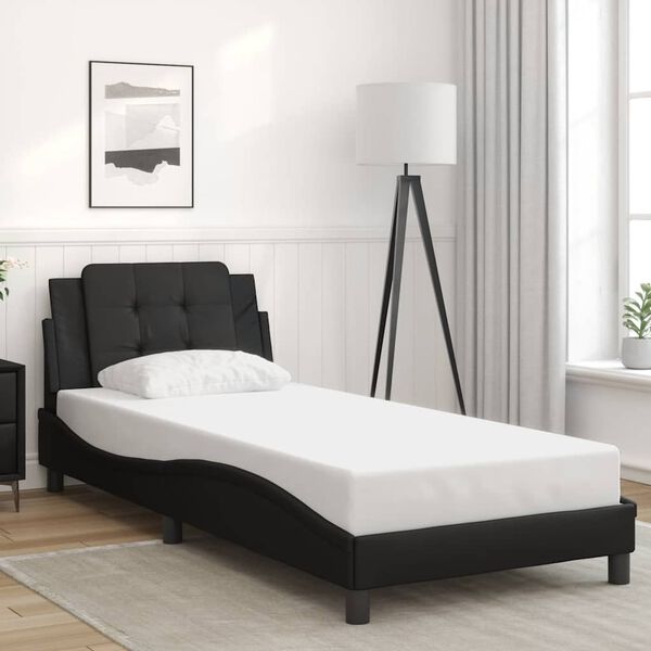 vidaXL Cadre de lit sans matelas Zadar noir 100x203 cm similicuir