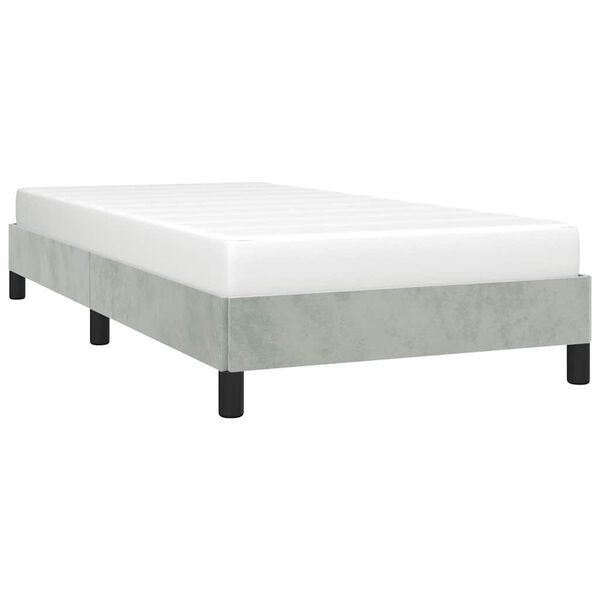 vidaXL Cadre de lit sans matelas gris clair 100x190 cm velours