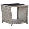 vidaXL Table basse Gris 45x45x40 cm R&eacute;sine tress&eacute;e et verre