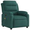vidaXL Fauteuil inclinable de massage &eacute;lectrique vert fonc&eacute; tissu