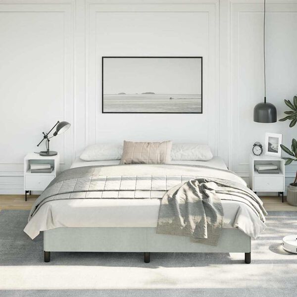 vidaXL Cadre de lit sans matelas gris clair California velours