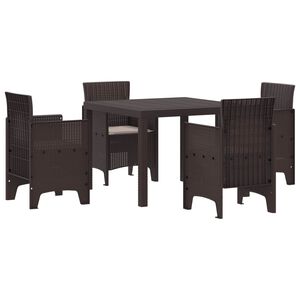 vidaXL Ensemble de salle &agrave; manger pour jardin 5 pcs Marron Rattan Polt