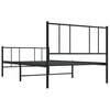 vidaXL Cadre de lit métal sans matelas avec pied de lit noir 100x190cm