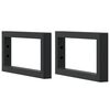 vidaXL Supports d'&eacute;tag&egrave;res pour lavabo 2 pcs noir rectangulaire acier