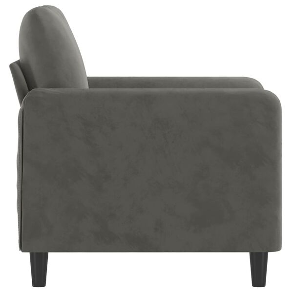 vidaXL Fauteuil Gris fonc&eacute; 60 cm Velours