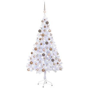 vidaXL Arbre de No&euml;l artificiel pr&eacute;-&eacute;clair&eacute;/boules 150 cm 380 branches