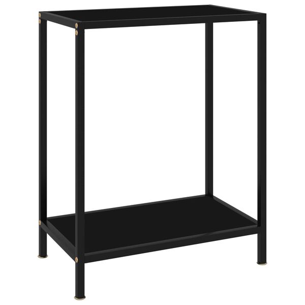 vidaXL Table console Noir 60x35x75 cm Verre trempé
