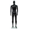 vidaXL Mannequin homme corps complet base verre Noir brillant 185 cm