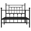 vidaXL Cadre de lit métal sans matelas avec pied de lit noir 100x190cm