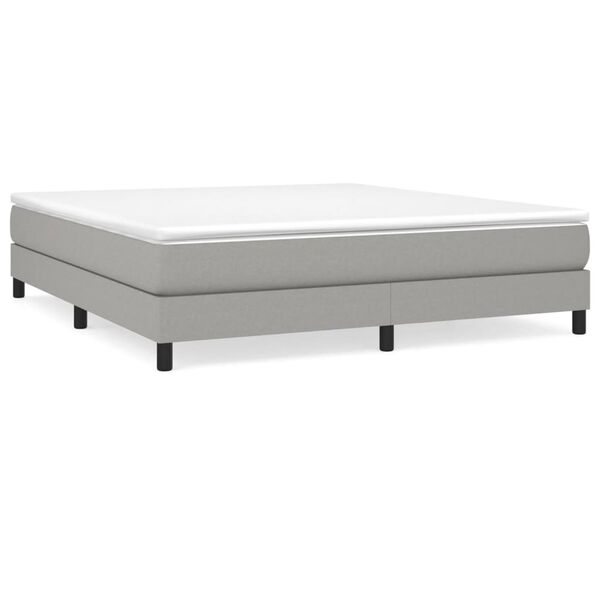 vidaXL Sommier à lattes de lit et matelas gris clair 193x203 cm tissu