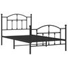 vidaXL Cadre de lit m&eacute;tal sans matelas avec pied de lit noir 100x190cm