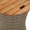 vidaXL Tables d'appoint de jardin 2 pcs dessus en bois gris poly rotin