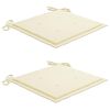 vidaXL Chaises de jardin lot de 2 avec coussins Bois de teck massif