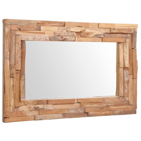 vidaXL Miroir d&eacute;coratif Teck 90x60 cm Rectangulaire